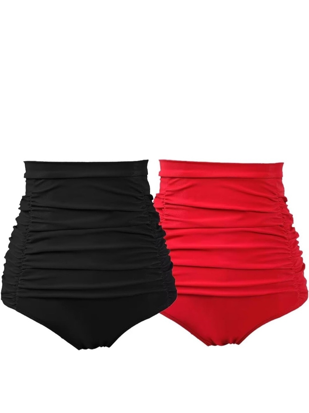 Ruched High Waisted Bikini Bottom Retro Vintage Swim Short Tank M. 2020/bb5-1